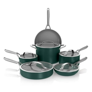 Juego De Utensilios De Cocina Ninja Neverstick Ceramic Pro De 11 Piezas, Color Verde