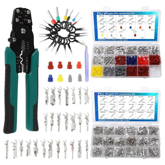 Kit de conectores de pines TYJ de 812 piezas con pinza de crimpado para electricidad automotriz