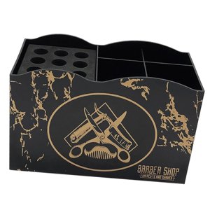 Ioensy - Caja De Almacenamiento De Herramientas De Peluquería Estante De Soporte De Tijera Extraíble Para El Hogar Negro