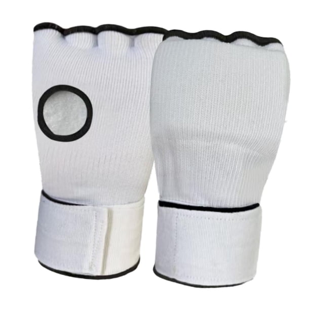 Vendas de Gel para boxeo, guantes interiores, protección acolchada para manos para hombres y mujeres, correas de muñeca rápidas para Sanda, ejercicio, Blanco