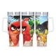thumbnail image 1 of Angry Birds 2 Vaso aislado de acero inoxidable con asa, diseño temático, regalo para familia, amigos y fans; incluye pajita y encaja en el portavasos estándar, 40 oz, 1 of 6