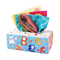 Magideal - Juguete De Caja De Pañuelos Para Bebé, Juguete Para Bebé Con Caja De Pañuelos, Juguetes Educativos Multiusos Coloridos Para El Desarrollo De Habilidad Cognitivo 10 Seda 3