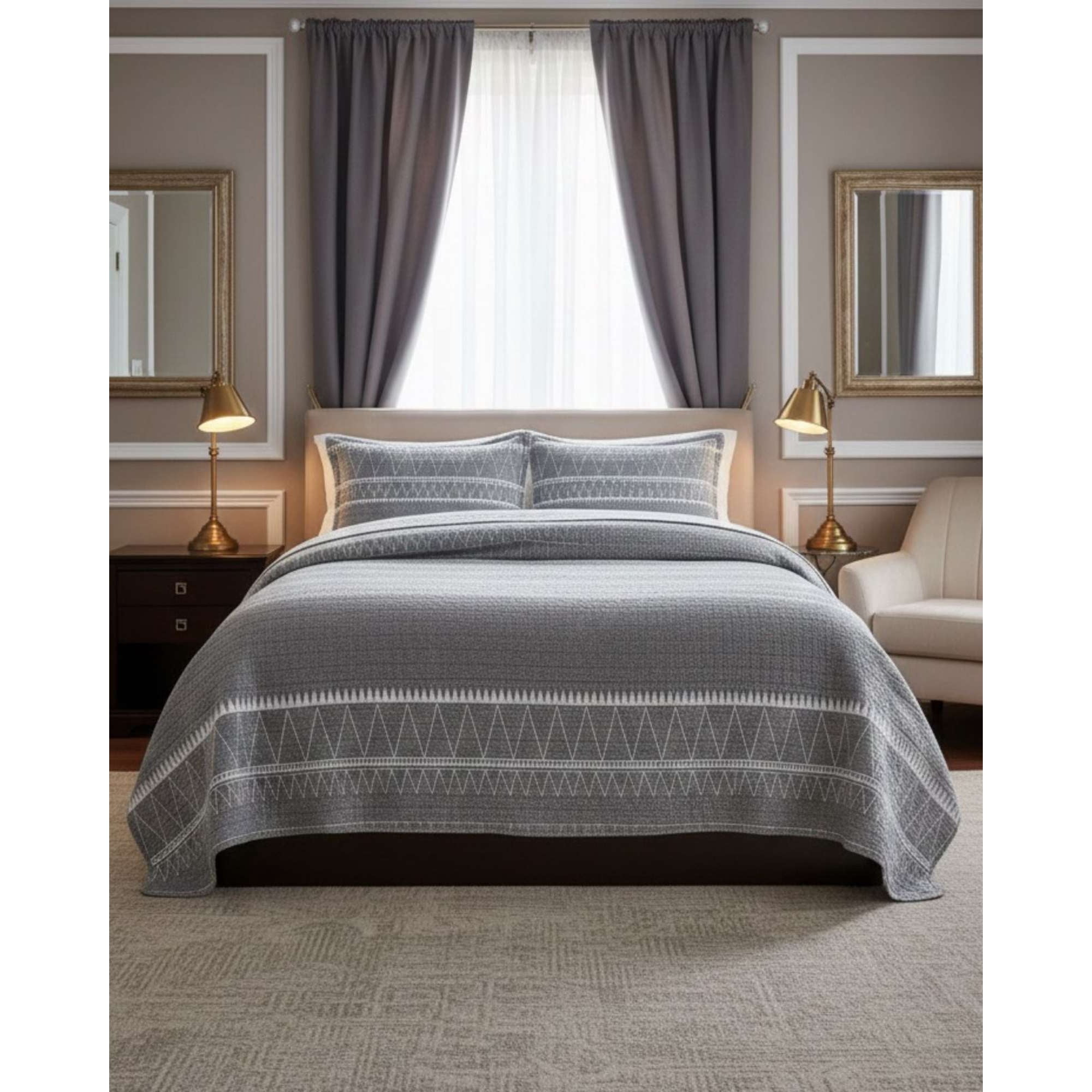 Myl Todo Hogar - Cobertor Colcha Quilt Sherpa King Medida 250x270 Cm
