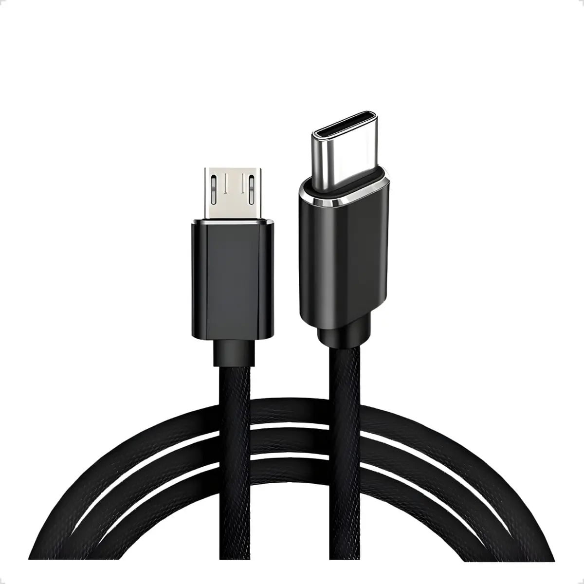 Genérica - Cable Trenzado Reforzado Usb C A Micro Usb 1 Metro 100w Color Negro