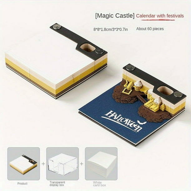 3D Paper Note: Creative Gift for Parents, Lovers, Children & Friends - Three-dimensional Sticky Note Carving Notebook Labels for Office Desktop Decoration