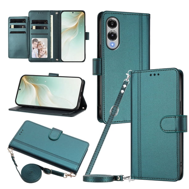 Samsung Galaxy S25 Edge Funda Billetera con Cierre Magnético, Verde Oscuro