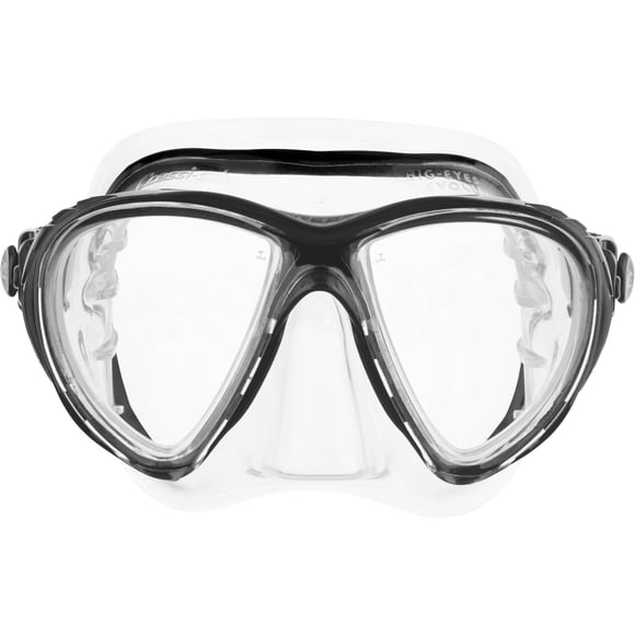 Máscara Cressi Big Eyes Evolution, transparente y negra para buceo