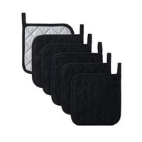 Xusx111 - 6 Pcs Soportes De Macetas Para Cocina, Alfombras De Algodón Con Gran Resistencia Al Calor, Almohadillas Calientes, Para Cocinar Y Hornear (17 * 17 Plata Negra 1 Pieza)