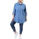 thumbnail image 4 of Agnes Orinda Ropa de Halloween para Mujeres de Talla Grande Camisas Escolares Universitarias Top de Chambray Camisa de Mezclilla con Botones 4X Azul, 4 of 8