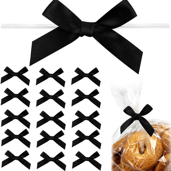 Lazos con alambre de giro Gejoy 6,5 cm negro 100 unidades satín