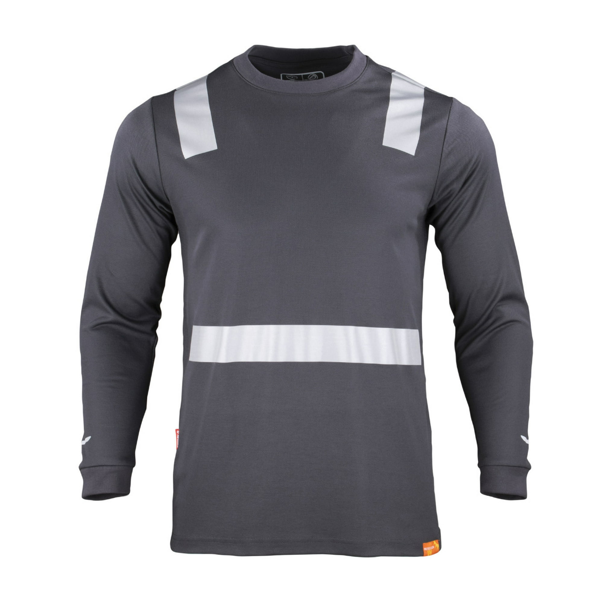 T-world - Polera Hibrida Cinta Reflectiva Manga Larga Gris