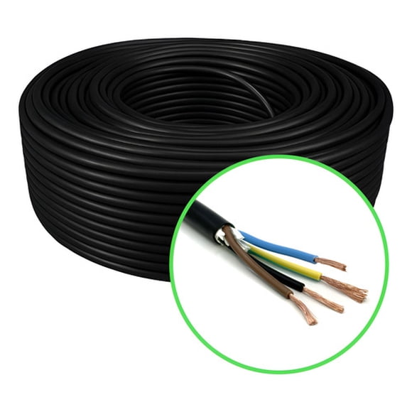 Cordón Eléctrico Flexible 4x2 50mm2 100m Negro Sec Negro