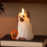 Vela Luminara Con Diseño De Perro Fantasma De Halloween, 10 X 15 Cm, Led Para Interiores