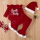 thumbnail image 1 of Baby Girls Long Sleeve Bodysuit & Flared Pants & Hat Set, Newborn Baby Set For Christmas Baby Clothes, 1 of 5