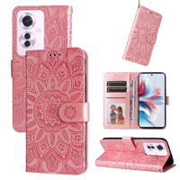 Funda Tipo Cartera Foxdock Para Oppo Reno 11F , Diseño Girasol En Relieve, Cuero Pu, Cierre Magnético, Soporte Y Tarjetero