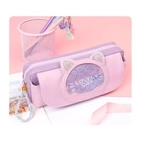 Total Click - Estuche Cartuchera Diseño Gatito Morado Kawaii