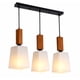 thumbnail image 1 of Lámpara Colgante Triple Moderna Madera y Vidrio Blanco E27, 1 of 5