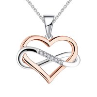 Vousez - Collar Corazón Infinito Baño Oro Rosa Plata 925