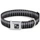 thumbnail image 1 of Collar para perro Bone Bullets con cierre de hebilla, negro y gris, tamaño mediano, 1 of 6