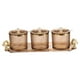 thumbnail image 4 of Juego De Botes Para Condimentos Simples Y Elegantes De 3 Piezas Con Tapa De Cuchara Y Base Marrón, 4 of 5