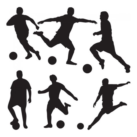 Rienda Libre Graphics - Decomural Football Players Ball Sports Set Ws-33258