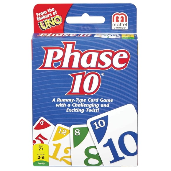 Juego de cartas Mattel Phase 10 W4729 para niños de 7 años en adelante