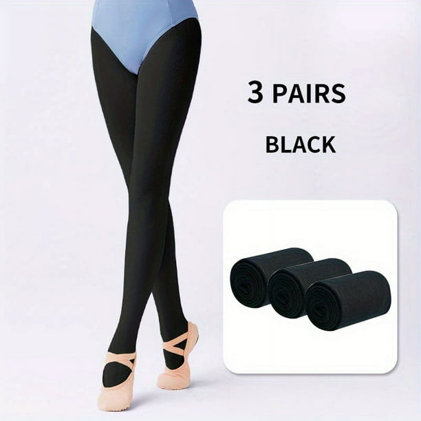 3pairs Girls Kids Velvet Solid Color Stockings Leggings Tights, Children Girls Dress Pantyhose Ballet Dance Socks