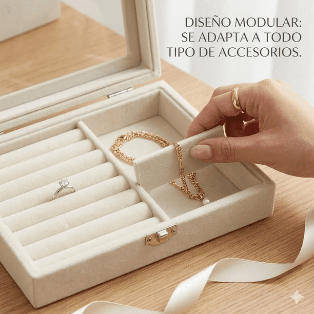 Joyero Organizador Velvet Glass La vitrina De Lujo Para Tus Tesoros