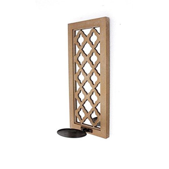 Portavelas Teton Home WD-079 de madera de 17 cm de altura