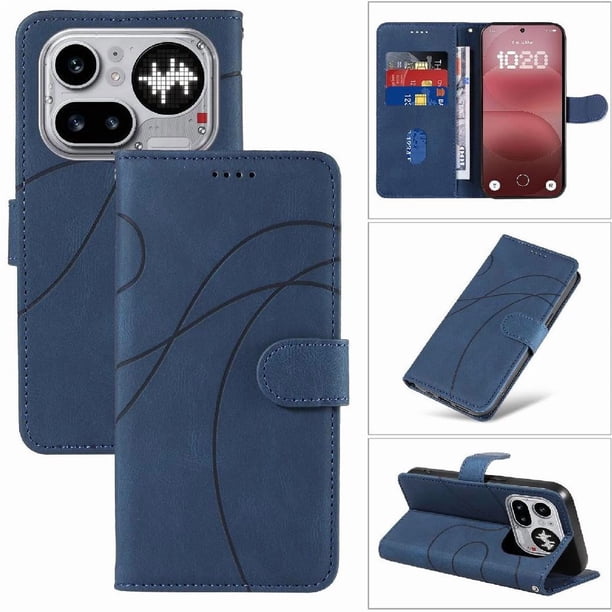 Funda tipo cartera con tapa para Nothing Phone 4A Pro con tarjetero, soporte y cubierta magnética Azul