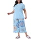 thumbnail image 2 of Agnes Orinda Conjunto de Pijamas de Dos Piezas para Mujer de Talla Grande con Camiseta de Manga Corta y Pantalones Estampados 4X Azul, 2 of 6