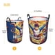 thumbnail image 5 of El Niño Karateca Cesta de lavandería de gran capacidad redonda con asa, bolsa para ropa sucia plegable, almacenamiento para dormitorio, baño y lavadero 44x35 cm, 5 of 6
