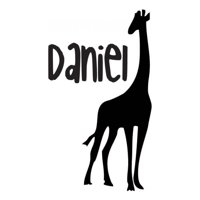Rienda Libre Graphics - Decomural Personalised Name Giraffe Ws-44282
