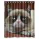 thumbnail image 1 of Cortina de ducha de gato gruñón, juego de cortinas de baño con ganchos, tamaño 60 x 72 pulgadas, 1 of 3