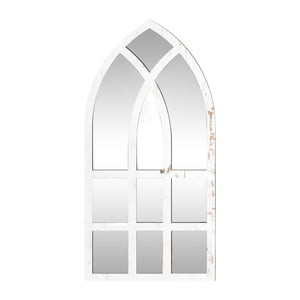 Bothyi - Espejo De Pared Para Sala De Estar, Decoración De Pared, Espejo De Pared Con Ventana Arqueada De 9 X 17 Pulgadas, Color Blanco