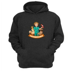 Genérico - Polerón Canguro Veterinario Gris Oscuro Talla Xl Unisex