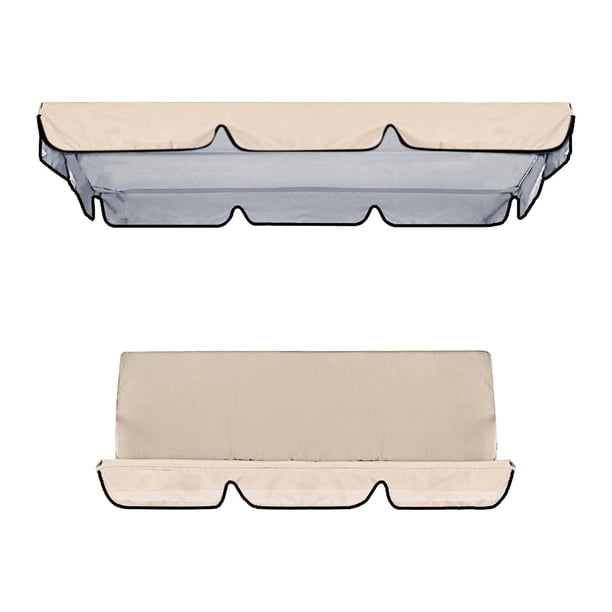 Juego de cubierta de repuesto para columpio de patio al aire libre, para días lluviosos, sol intenso, funda de asiento, 59 x 19,6 x 4 pulgadas, imperm Beige