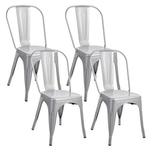 Novahus - Pack 4 Sillas De Metal Tolix Gris