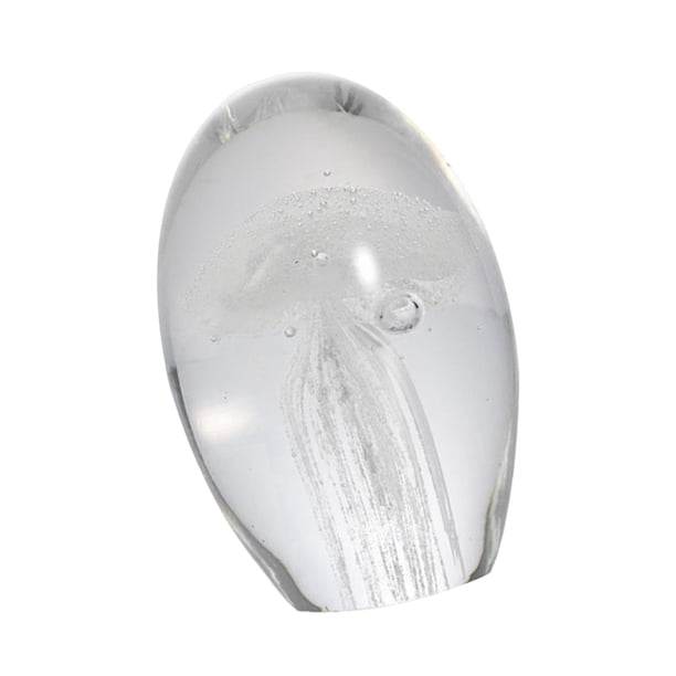 Figura Medusa Ornamento Decorativo Cristal Vidrio Artesanal Soplado Estatua Manual Coleccionable Adecuado para Escritorio Decoración del Hogar Regalo Acuario Oficina blanco