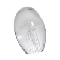 Magideal - Figura Medusa Ornamento Decorativo Cristal Vidrio Artesanal Soplado Estatua Manual Coleccionable Adecuado Para Escritorio Decoración Del Hogar Regalo Acuario Oficina Blanco