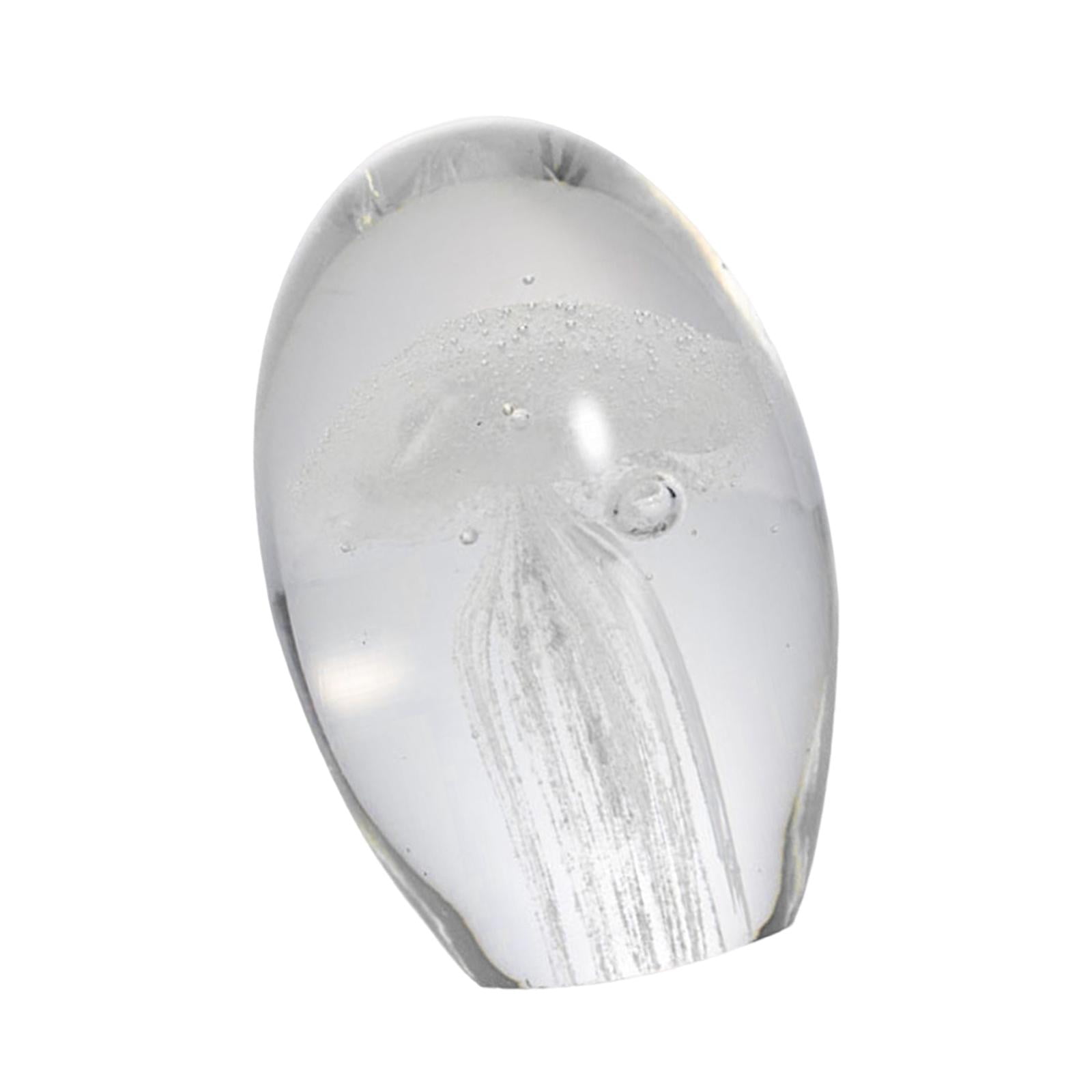 Magideal - Figura Medusa Ornamento Decorativo Cristal Vidrio Artesanal Soplado Estatua Manual Coleccionable Adecuado Para Escritorio Decoración Del Hogar Regalo Acuario Oficina Blanco