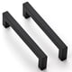 thumbnail image 1 of Manijas de gabinete, tiradores negros para gabinete, paquete de 2 manijas para gabinete de cocina de 5 pulgadas, tiradores cuadrados para cajones de acero inoxidable, herrajes para cajones con agujero, 1 of 5