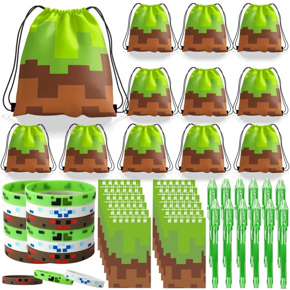Set de recuerdos para fiesta con temática pixelada de 12 piezas WLBBLQDIE