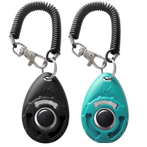 Entrenamiento para mascotas Training Clicker HoaOo con correa de muñeca (paquete de 2)