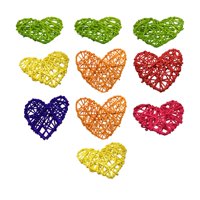 Bothyi - 10X Colgantes De Corazón De Mimbre Y Ratán Para El Día De San Valentín Para Bodas, Festivales De Oficina