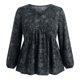 thumbnail image 5 of GRACIA Y GRANDEZA Blusas de Talla Grande para Mujer con Estampado Floral Cuello en V Mangas de Linterna Cuello Redondo Tejido Casual Suelto Tops Babydoll 1X Negro, 5 of 7