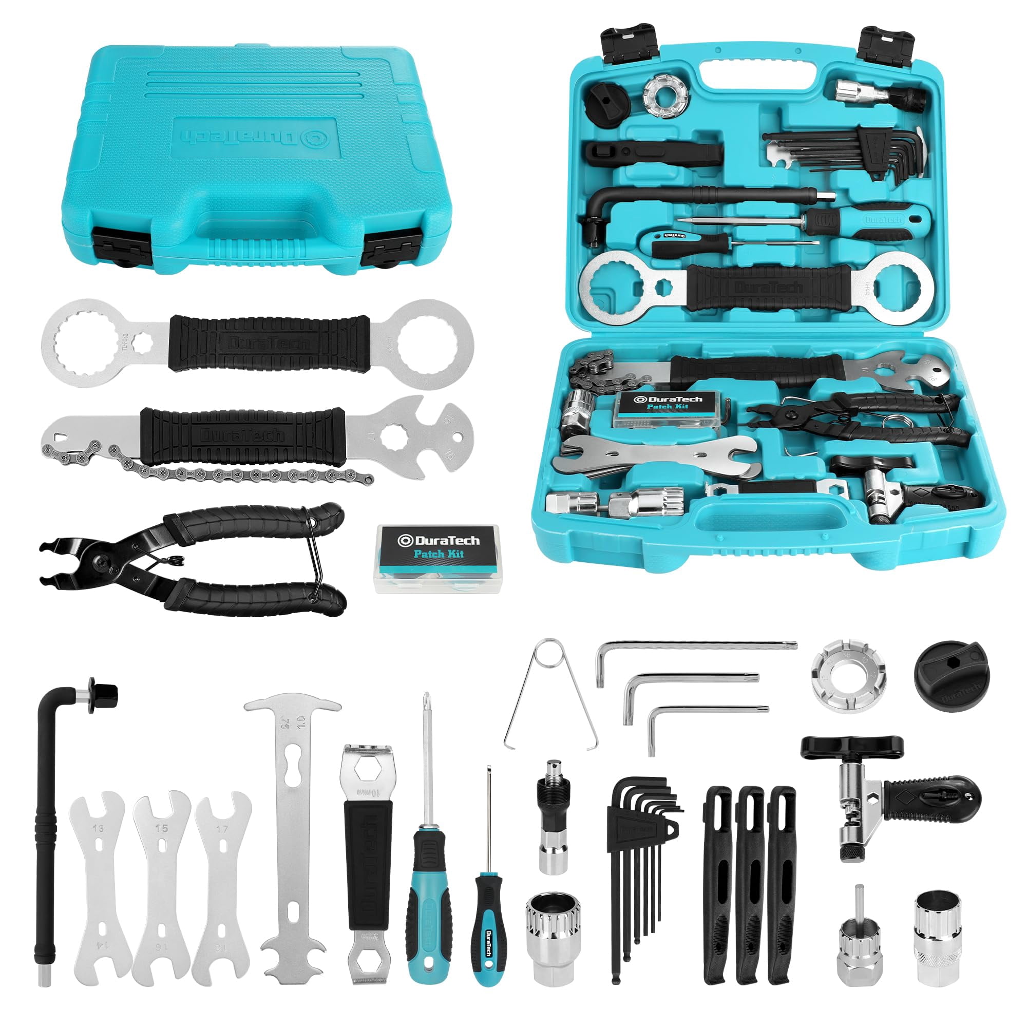 Kit De Herramientas De Reparación De Bicicletas Duratech 41 Piezas Con Caja De Almacenamiento