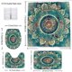 thumbnail image 1 of 1pc Bohemian Mandala Shower Curtain - Waterproof Polyester Bath Curtain with Hooks - Adds Style and Functionality to Your Bathroom, 1 of 4