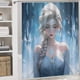 thumbnail image 5 of Frozen chica Elsa princesa-theme 4-Piece Shower Curtain Set with Rugs, Waterproof Bathroom Decor Set Includes Bath Mat, U-Shaped Rug, Toilet Lid Cover and Curtain with Hooks, 5 of 6