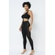 thumbnail image 5 of Top Corto Fruncido Ajustable con Tiras de Malla y Leggings con Paneles Laterales Transparentes a Juego L, 5 of 7